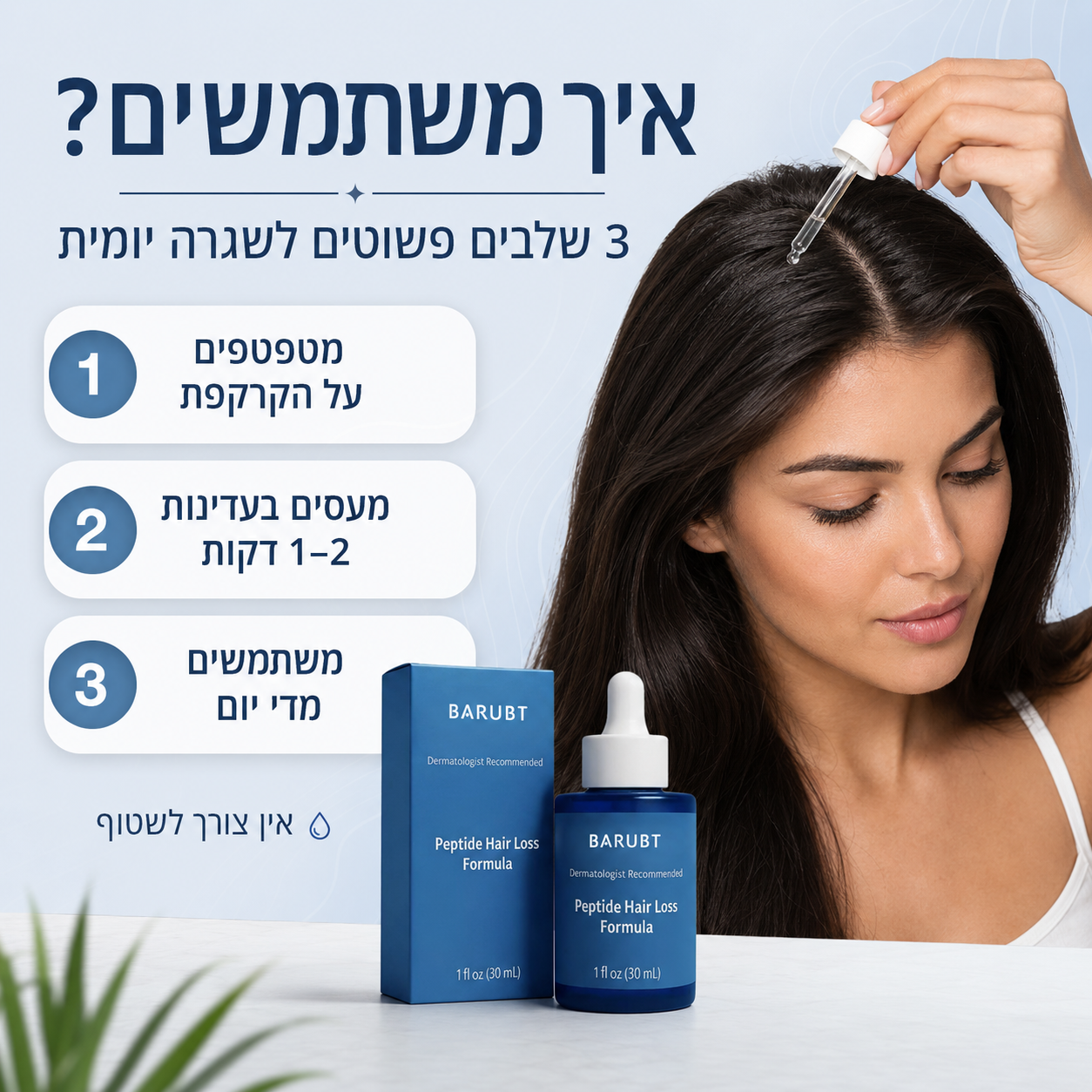 סרום פפטידים לצמיחת שיער