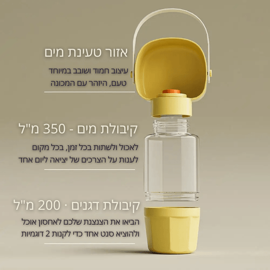 בקבוק שתייה רב תכלתי לחיית המחמד | בקבוק האכלה ושתייה נייד לחיות מחמד | אוזו - שופ