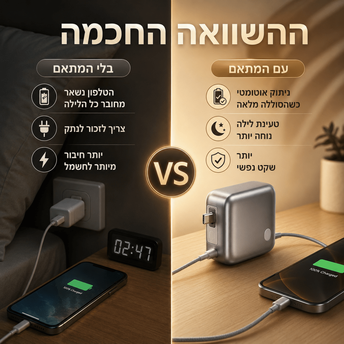 מתאם טעינה חכם · ChargeGuard | | אוזו-שופ