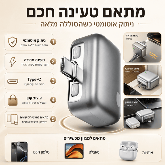 מתאם טעינה חכם · ChargeGuard | | אוזו-שופ