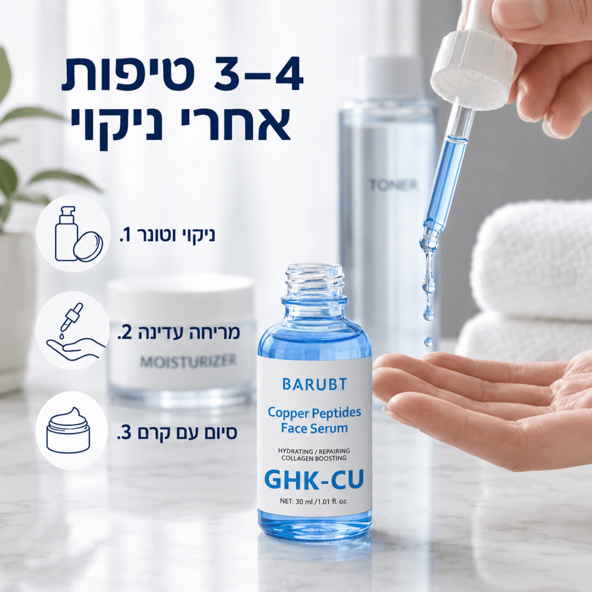 סרום פפטיד נחושת GHK - CU לפנים | סרום פפטיד נחושת GHK - CU לפנים | אוזו - שופ