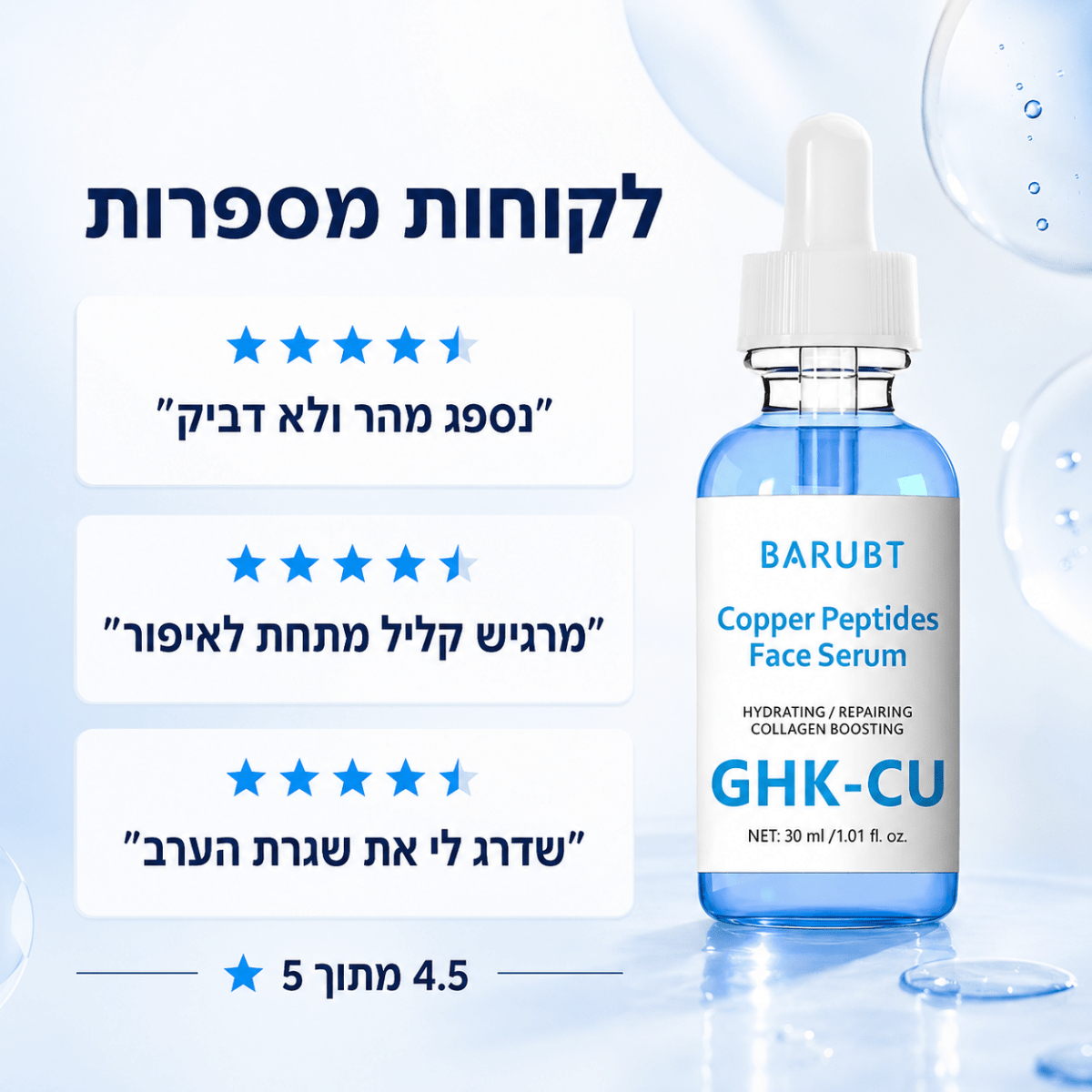 סרום פפטיד נחושת GHK - CU לפנים | סרום פפטיד נחושת GHK - CU לפנים | אוזו - שופ