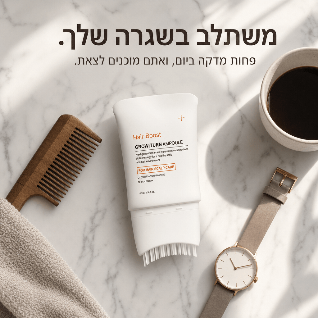Hair Boost Roller - אפליקטור סרום לצמיחת שיער עם מברשת עיסוי | Hair Boost Roller - סרום לצמיחת שיער עם מברשת עיסוי | אוזו - שופ