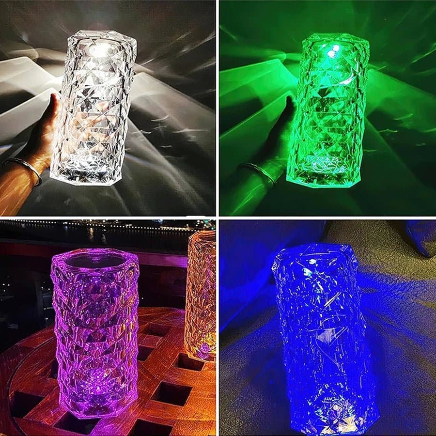 LuxeGlow מנורת שידה קריסטלית | Crystal Table Lamp | אוזו - שופ