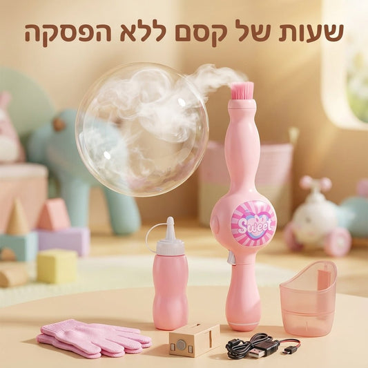 Magic Fog Bubble Wand: שרביט הקסם שמפריח בועות עשן (שאפשר להחזיק ביד!) 🫧🪄 | Magic Fog Bubble Wand: שרביט הקסם שמפריח בועות עשן (שאפשר להחזיק ביד!) | אוזו - שופ