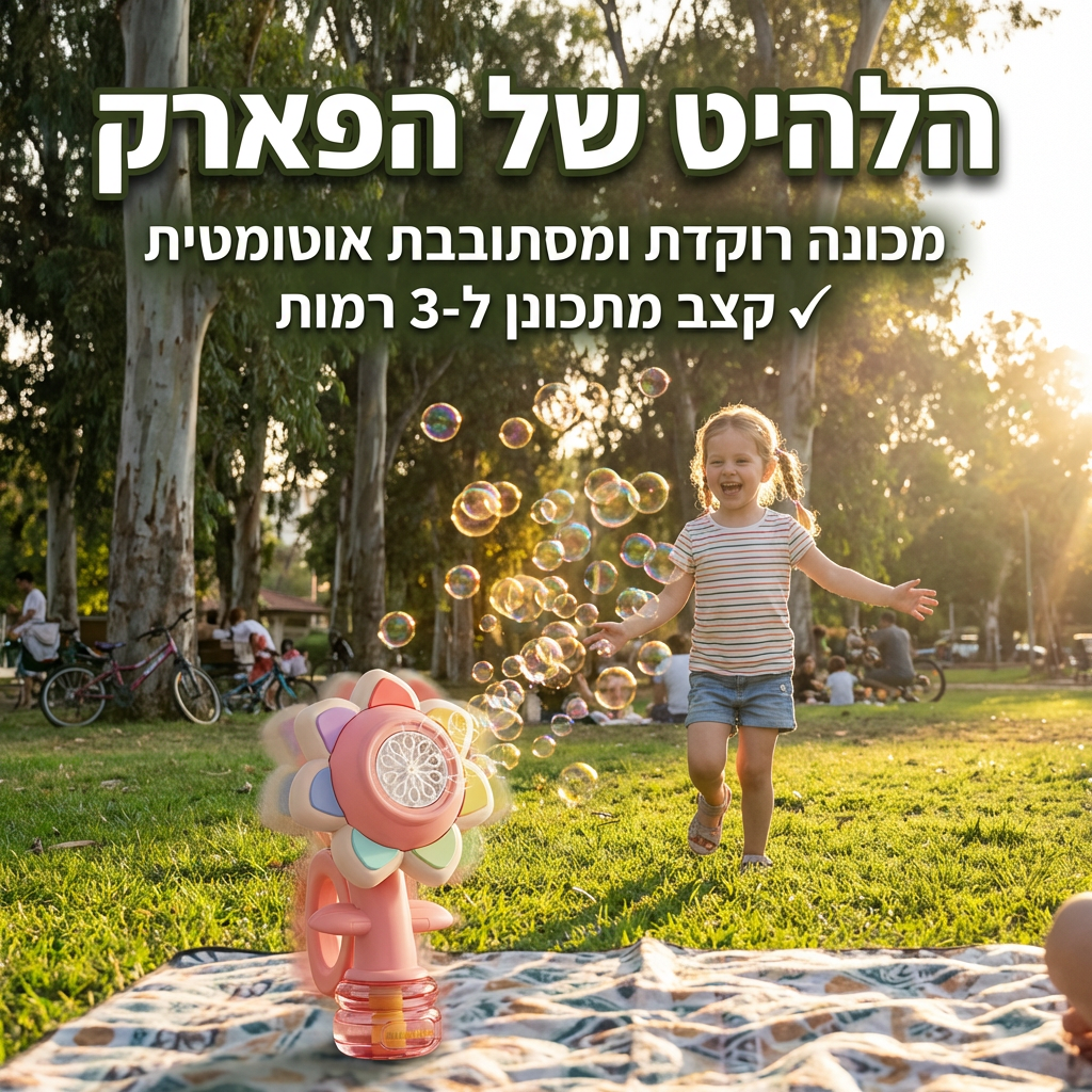 מכונת בועות סבון בצורת פרח | מכונת בועת סבון בצורת פרח | אוזו - שופ