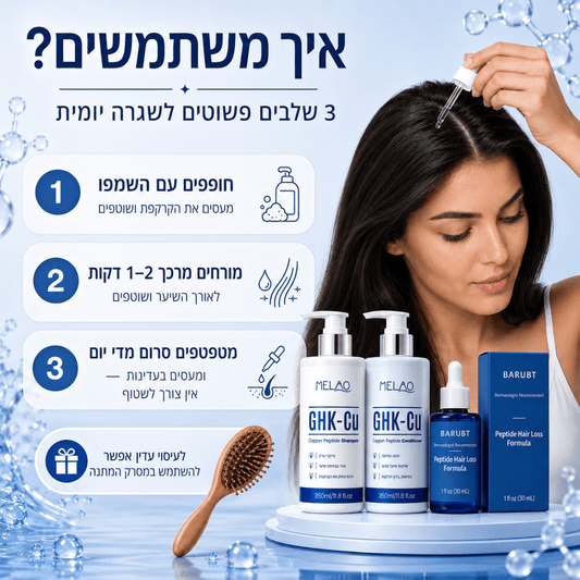 סט טריו פפטיד נחושת לשיער דליל ולנשירה | | אוזו-שופ