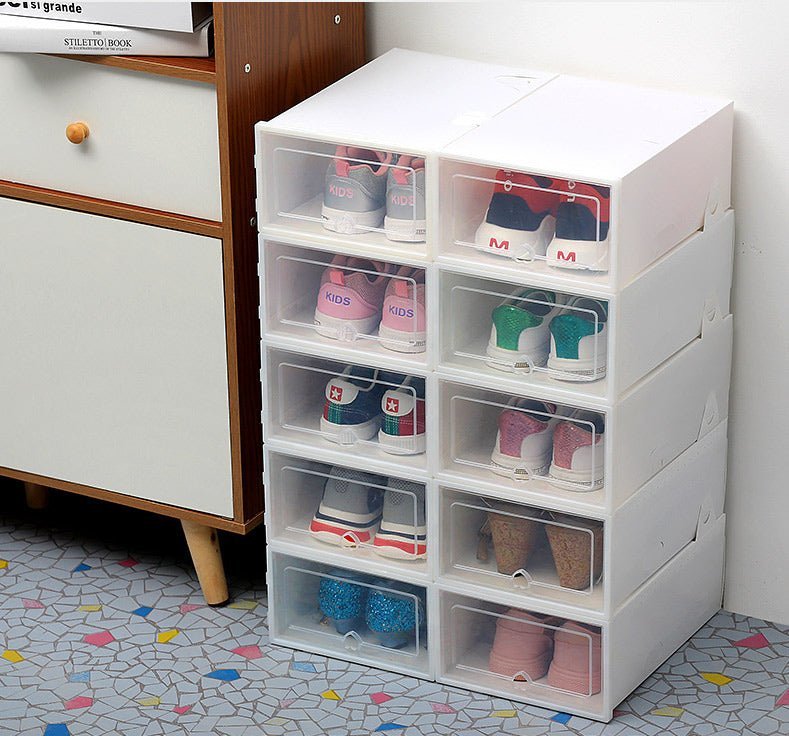 סט 6 קופסאות אחסון לנעליים | Transparent Shoe Box | אוזו - שופ