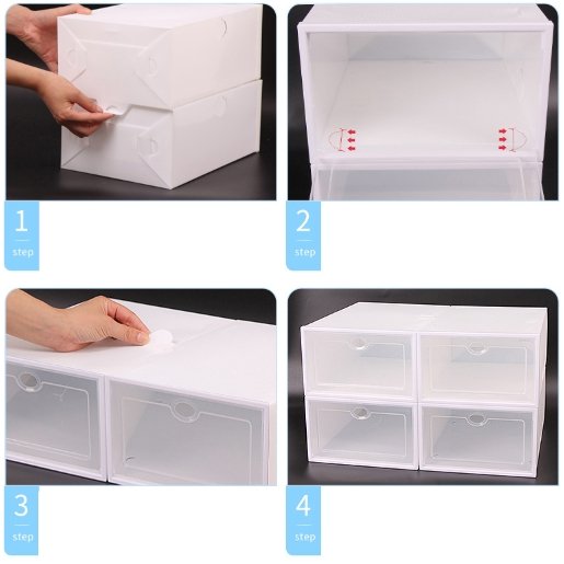סט 6 קופסאות אחסון לנעליים | Transparent Shoe Box | אוזו - שופ