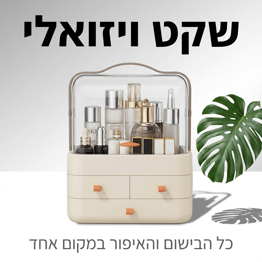 שידת אחסון רב - תכליתית לאיפור ובישום | שידת אחסון רב - תכליתית לאיפור ובישום | אוזו - שופ